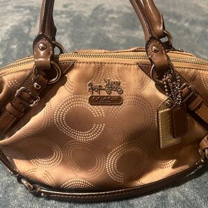 Coach Tan and Brown Shoulder Bag